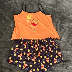 Disney Orange and Black Winnie the Pooh Pajama Set